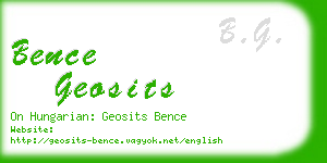 bence geosits business card